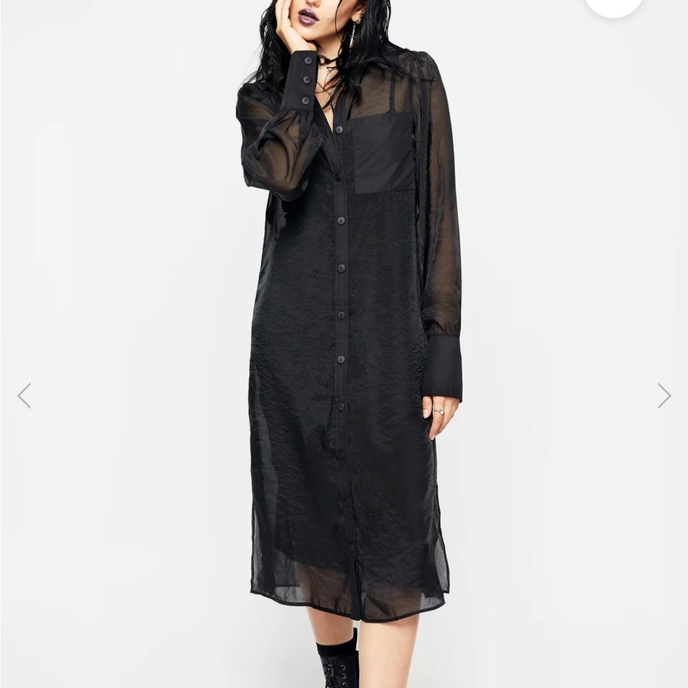 Disturbia Loveless Midi Shirt Dress - Picture 1 of 6
